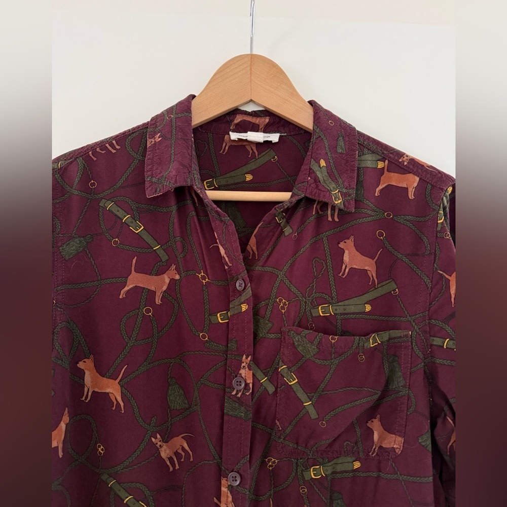 beachlunchlounge Dog Motif Button Down Shirt, size medium. - Picture 5 of 8